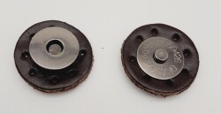 Angel Çanta Aksesuar Gerçek Derili Mıknatıslı Çıtçıt Kahverengi Füme Metalli - Angel Çanta Aksesuar