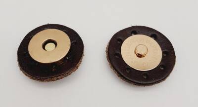 Angel Çanta Aksesuar Gerçek Derili Mıknatıslı Çıtçıt Kahverengi Light Gold Metalli - 1