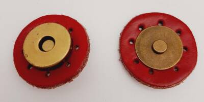 Angel Çanta Aksesuar Gerçek Derili Mıknatıslı Çıtçıt Kırmızı Antik Metalli - 1