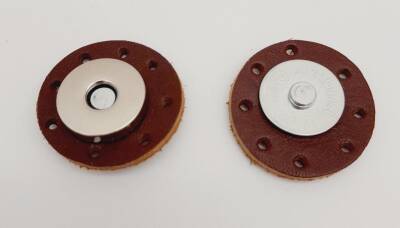 Angel Çanta Aksesuar Gerçek Derili Mıknatıslı Çıtçıt Kızıl Kahve Gümüş Metalli - 1