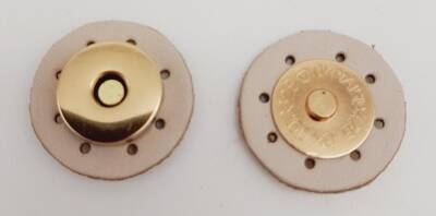 Angel Çanta Aksesuar Gerçek Derili Mıknatıslı Çıtçıt Krem Light Gold Metalli - 1