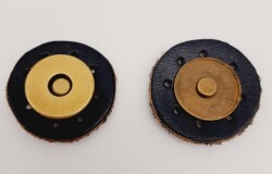 Angel Çanta Aksesuar Gerçek Derili Mıknatıslı Çıtçıt Lacivert Antik Metalli - Angel Çanta Aksesuar