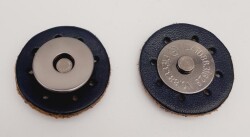 Angel Çanta Aksesuar Gerçek Derili Mıknatıslı Çıtçıt Lacivert Füme Metalli - Angel Çanta Aksesuar