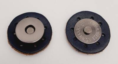 Angel Çanta Aksesuar Gerçek Derili Mıknatıslı Çıtçıt Lacivert Füme Metalli - 1