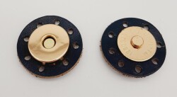 Angel Çanta Aksesuar Gerçek Derili Mıknatıslı Çıtçıt Lacivert Light Gold Metalli - Angel Çanta Aksesuar