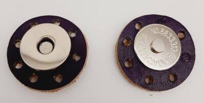 Angel Çanta Aksesuar Gerçek Derili Mıknatıslı Çıtçıt Mor Gümüş Metalli - 1