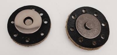 Angel Çanta Aksesuar Gerçek Derili Mıknatıslı Çıtçıt Siyah Füme Metalli - 1