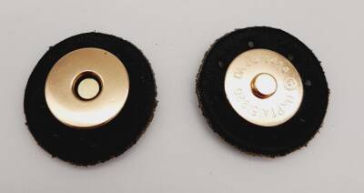 Angel Çanta Aksesuar Gerçek Derili Mıknatıslı Çıtçıt Siyah Light Gold Metalli - 1