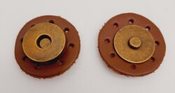 Angel Çanta Aksesuar Gerçek Derili Mıknatıslı Çıtçıt Sütlü Kahve Antik Metalli - Angel Çanta Aksesuar