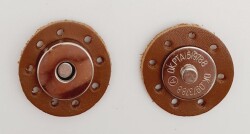 Angel Çanta Aksesuar Gerçek Derili Mıknatıslı Çıtçıt Sütlü Kahve Gümüş Metalli - Angel Çanta Aksesuar