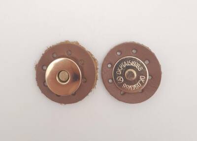 Angel Çanta Aksesuar Gerçek Derili Mıknatıslı Çıtçıt Sütlü Kahve Renk Light Gold Metalli - 1