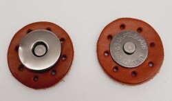 Angel Çanta Aksesuar Gerçek Derili Mıknatıslı Çıtçıt Taba Füme Metalli - Angel Çanta Aksesuar