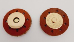 Angel Çanta Aksesuar Gerçek Derili Mıknatıslı Çıtçıt Taba Light Gold Metalli - Angel Çanta Aksesuar