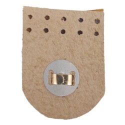 Angel Çanta Aksesuar Gerçek Derili Tek Dikim Mıknatıslı Çıtçıt Hardal Renk Light Gold Metalli - 3