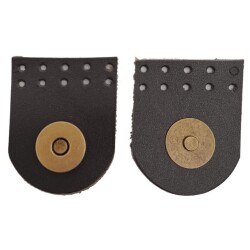 Angel Çanta Aksesuar Gerçek Derili Tek Dikim Mıknatıslı Çıtçıt Koyu Kahve Renk Antik Metalli - Angel Çanta Aksesuar