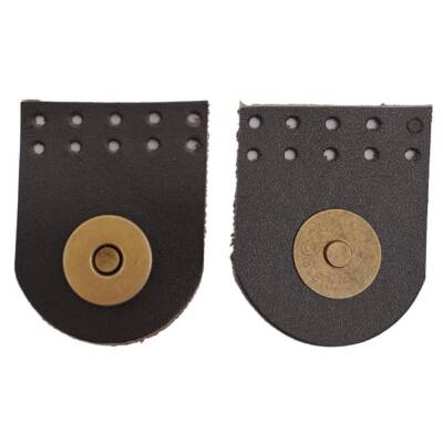 Angel Çanta Aksesuar Gerçek Derili Tek Dikim Mıknatıslı Çıtçıt Koyu Kahve Renk Antik Metalli - 1