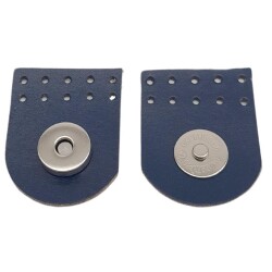 Angel Çanta Aksesuar Gerçek Derili Tek Dikim Mıknatıslı Çıtçıt Lacivert Renk Gümüş Metalli - 2