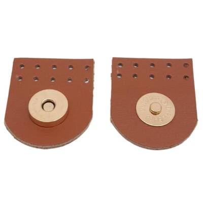 Angel Çanta Aksesuar Gerçek Derili Tek Dikim Mıknatıslı Çıtçıt Taba Renk Light Gold Metalli - 2