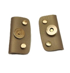 Angel Çanta Aksesuar Gold Suni Derili Troklu Mıknatıslı Çıtçıt Light Gold Metalli - Angel Çanta Aksesuar