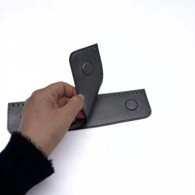 Angel Çanta Aksesuar Gri Suni Derili Çift Gizli Mıknatıs - 2