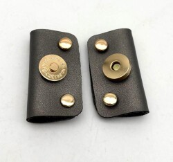 Angel Çanta Aksesuar Gri Suni Derili Troklu Mıknatıslı Çıtçıt Light Gold Metalli - Angel Çanta Aksesuar