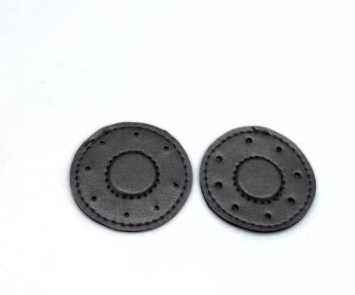 Angel Çanta Aksesuar Gri Suni Derili Yuvarlak Gizli Mıknatıs - 1