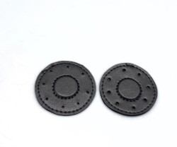 Angel Çanta Aksesuar Gri Suni Derili Yuvarlak Gizli Mıknatıs - Angel Çanta Aksesuar