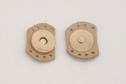 Angel Çanta Aksesuar Ham Doğal Renk Gerçek Derili Oval Kenar Mıknatıslı Çıtçıt Light Gold Metalli - Angel Çanta Aksesuar