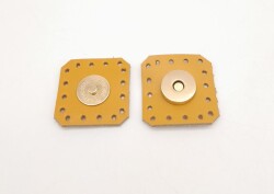 Angel Çanta Aksesuar Hardal Gerçek Derili Kare Mıknatıslı Çıtçıt Light Gold Metalli - 2