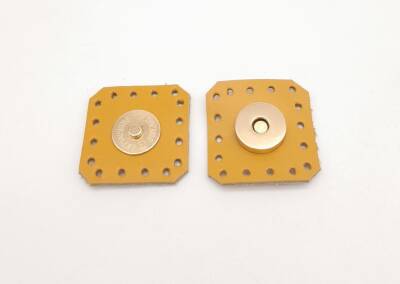 Angel Çanta Aksesuar Hardal Gerçek Derili Kare Mıknatıslı Çıtçıt Light Gold Metalli - 2