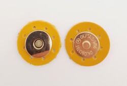 Angel Çanta Aksesuar Hardal Sarı Suni Derili Mıknatıslı Çıtçıt Light Gold Metalli - Angel Çanta Aksesuar