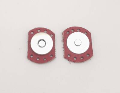 Angel Çanta Aksesuar Kırmızı Renk Gerçek Derili Oval Kenar Mıknatıslı Çıtçıt Gümüş Metalli - 1