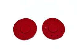 Angel Çanta Aksesuar Kırmızı Suni Derili Yuvarlak Gizli Mıknatıs - Angel Çanta Aksesuar