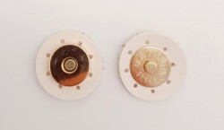 Angel Çanta Aksesuar Krem Suni Derili Mıknatıslı Çıtçıt Light Gold Metalli - Angel Çanta Aksesuar