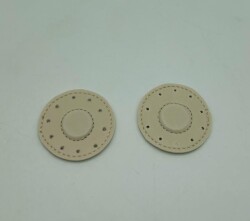 Angel Çanta Aksesuar Krem Suni Derili Yuvarlak Gizli Mıknatıs - Angel Çanta Aksesuar