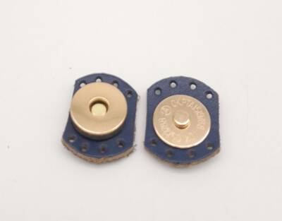 Angel Çanta Aksesuar Lacivert Renk Gerçek Derili Oval Kenar Mıknatıslı Çıtçıt Light Gold Metalli - 2