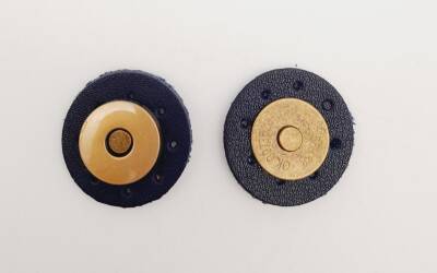 Angel Çanta Aksesuar Lacivert Suni Derili Mıknatıslı Çıtçıt Antik Metalli - 1