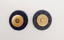 Angel Çanta Aksesuar Lacivert Suni Derili Mıknatıslı Çıtçıt Antik Metalli - Angel Çanta Aksesuar