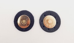 Angel Çanta Aksesuar Lacivert Suni Derili Mıknatıslı Çıtçıt Light Gold Metalli - Angel Çanta Aksesuar