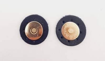 Angel Çanta Aksesuar Lacivert Suni Derili Mıknatıslı Çıtçıt Light Gold Metalli - 1