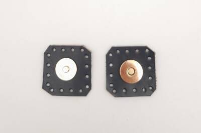 Angel Çanta Aksesuar Lacivert Gerçek Derili Kare Mıknatıslı Çıtçıt Light Gold Metalli - 1