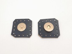 Angel Çanta Aksesuar Lacivert Gerçek Derili Kare Mıknatıslı Çıtçıt Light Gold Metalli - 2