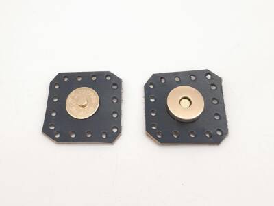 Angel Çanta Aksesuar Lacivert Gerçek Derili Kare Mıknatıslı Çıtçıt Light Gold Metalli - 2