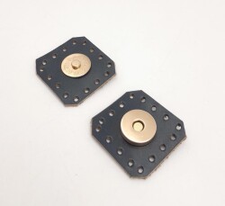 Angel Çanta Aksesuar Lacivert Gerçek Derili Kare Mıknatıslı Çıtçıt Light Gold Metalli - 3