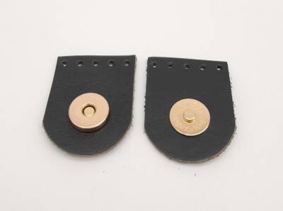 Angel Çanta Aksesuar Siyah Gerçek Derili Tek Dikim Mıknatıslı Çıtçıt Light Gold Metalli - 2