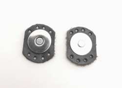 Angel Çanta Aksesuar Siyah Renk Gerçek Derili Oval Kenar Mıknatıslı Çıtçıt Gümüş Metalli - Angel Çanta Aksesuar