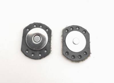 Angel Çanta Aksesuar Siyah Renk Gerçek Derili Oval Kenar Mıknatıslı Çıtçıt Gümüş Metalli - 1