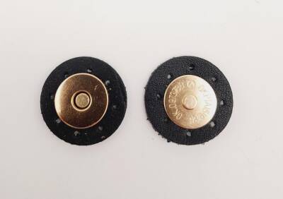 Angel Çanta Aksesuar Siyah Suni Derili Mıknatıslı Çıtçıt Light Gold Metalli - 1