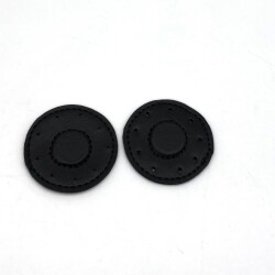 Angel Çanta Aksesuar Siyah Suni Derili Yuvarlak Gizli Mıknatıs - Angel Çanta Aksesuar