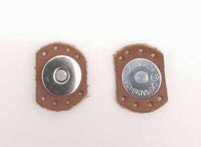 Angel Çanta Aksesuar Sütlü Kahve Renk Gerçek Derili Oval Kenar Mıknatıslı Çıtçıt Gümüş Metalli - 1